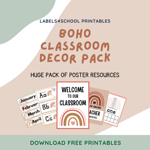 Modern Boho Classrooom Decor Pack