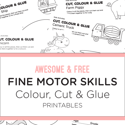 Colour, Cut and Glue | Fine Motor Skills Activity | Free Printable Download