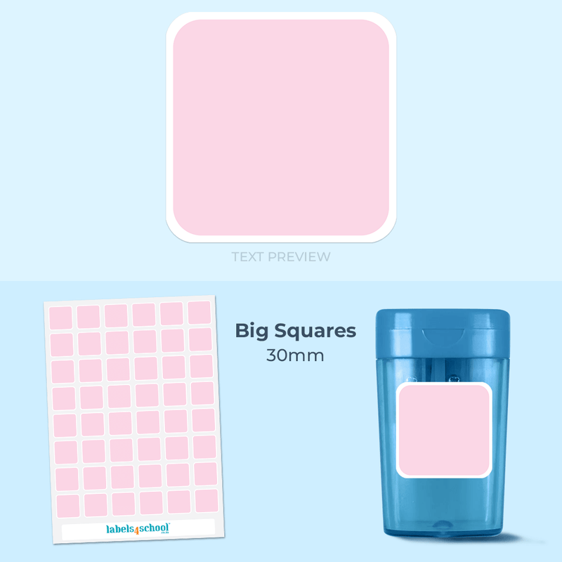 Colour Big Squares | Custom 48 Personalised Labels – Labels4School