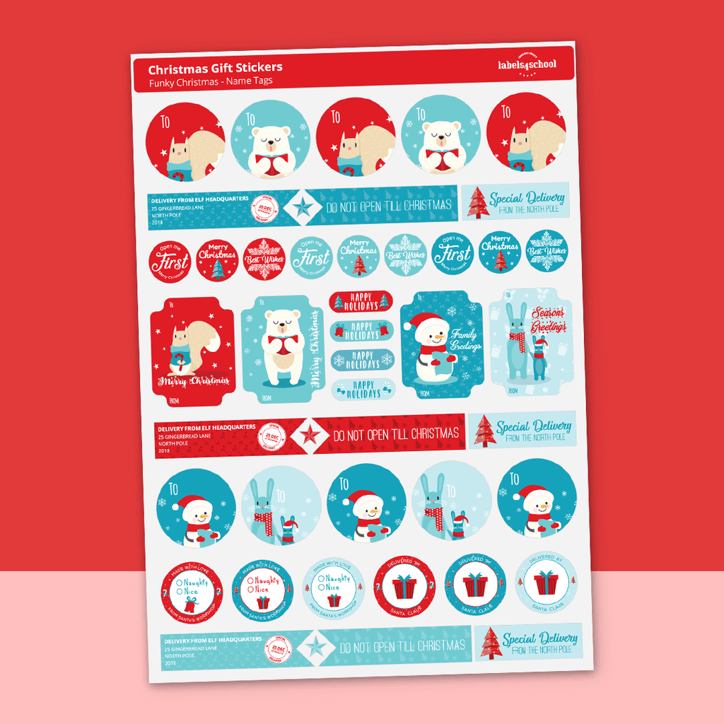 Funky Christmas - Name Tags