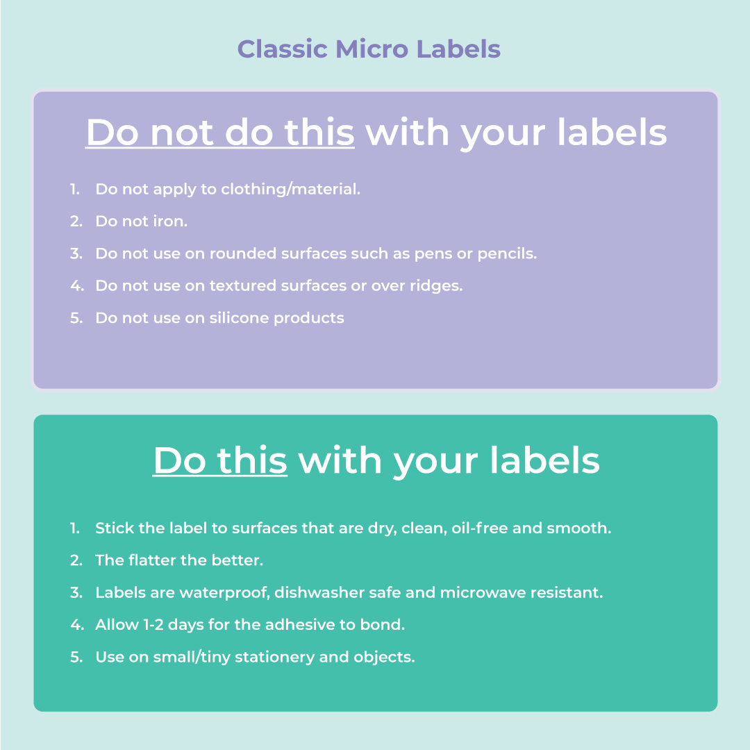 Micro Labels - 80 Versatile Name Labels | Labels4School