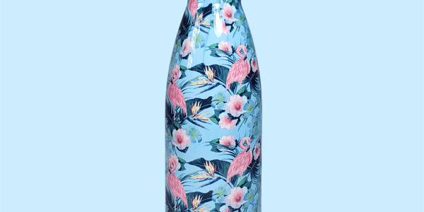Thermos Bottle - Floral Flamingos