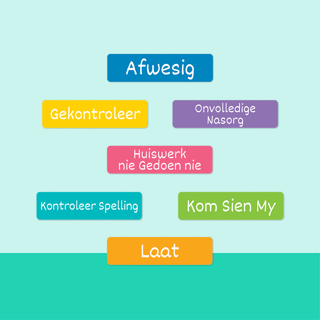 Teacher Instruction Stickers - Senior Phase