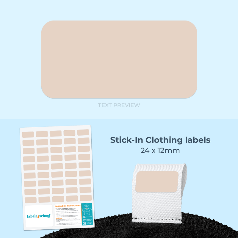 Sandpaper Labels Stick in clothing name labels - Tag Buddies | Labels4School