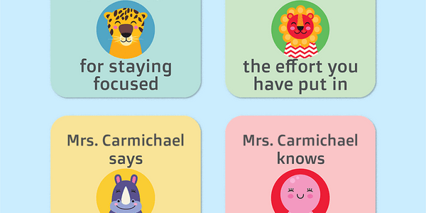 Personalised Animal Friends Merit Stickers