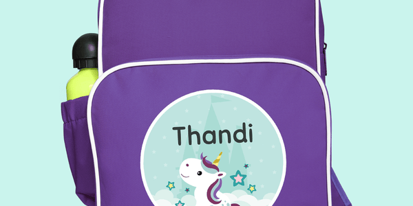 Purple Kiddies Backpack - Designer themes