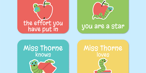 Personalised Bookworms Merit Stickers