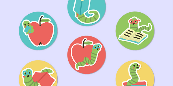 Bookworms Mini Dot Stickers