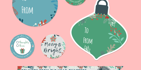 Christmas Florals Colour - Name Tags