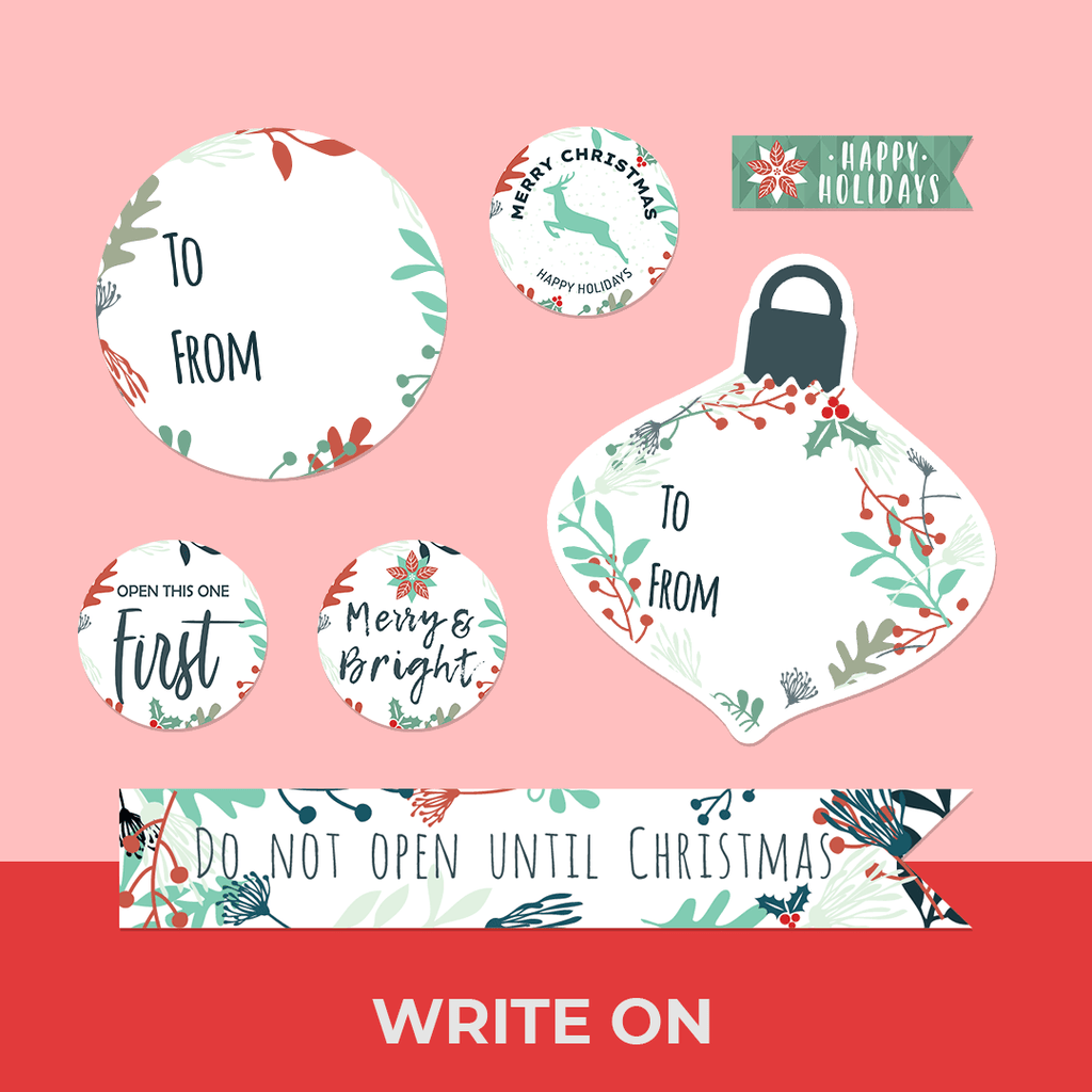 Christmas Florals White - Name Tags