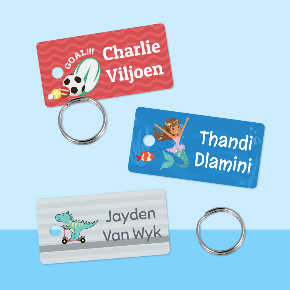 Colour Mini Bag Tags - Personalised Vibrant Mini Bag Tags – Labels4School