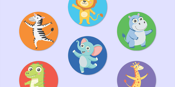 Dancing Animals Mini Dot Stickers