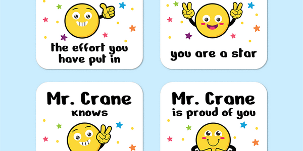 Personalised Emoji Friends Merit Stickers