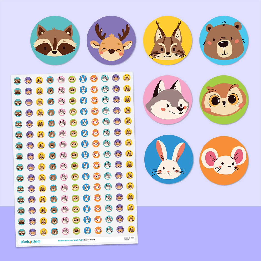 Forest Friends Mini Dot Stickers - 165 Reward Stickers | Labels4school ...