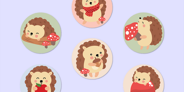 Hedgehogs Mini Dot Stickers