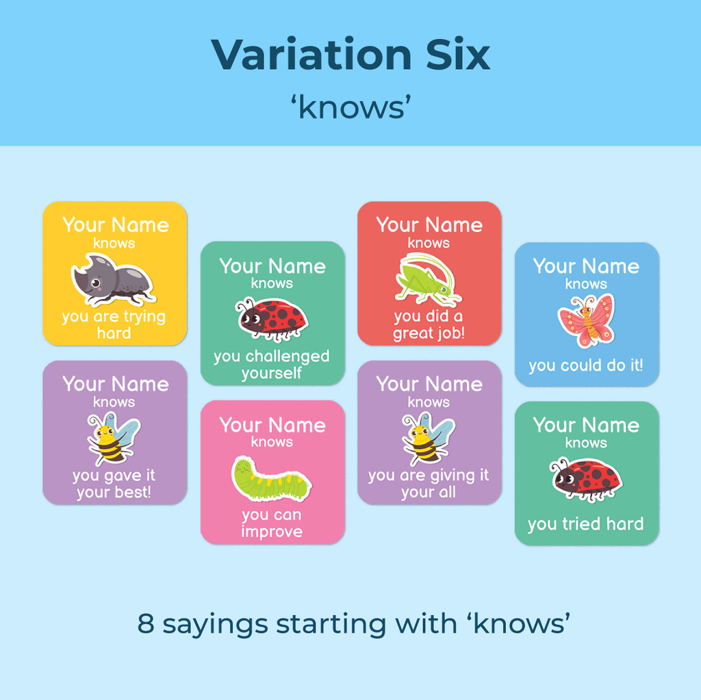 Personalised Insects Merit Stickers