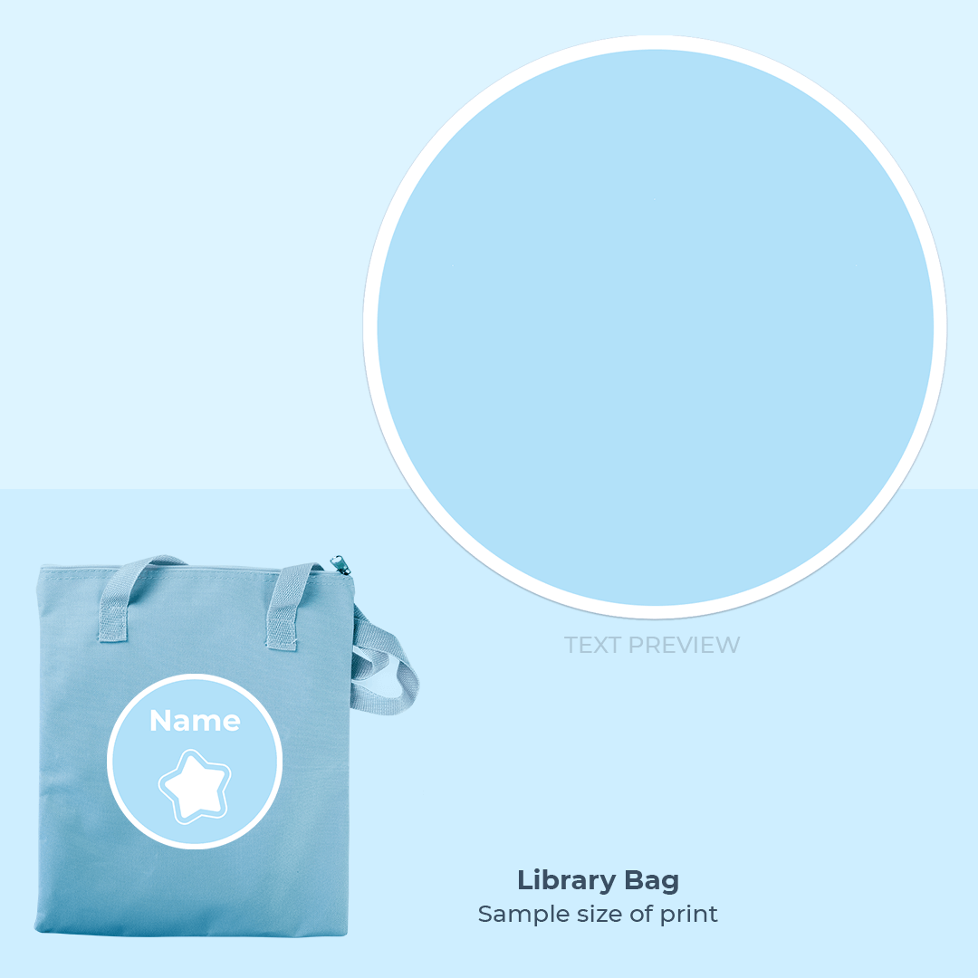 Library Bag | Light Blue Customised Book Bag – Labels4School