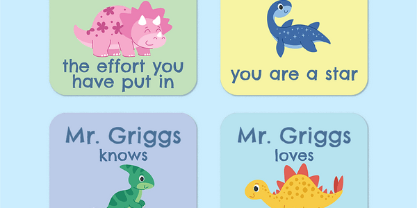 Personalised Little Dinos Merit Stickers