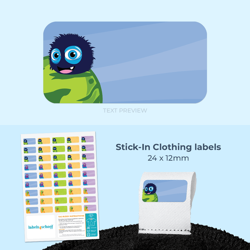Tag Buddies - Premium stick in clothing labels | Labels4School