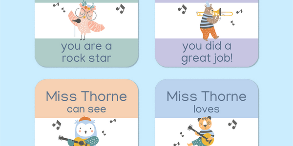 Personalised Musical Animals Merit Stickers