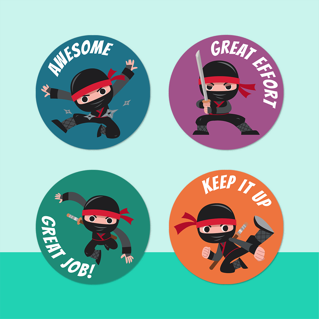 Library Ninja Sticker Ninjas Merit Stickers - 176 Reward Stickers | Labels4school – Labels4School
