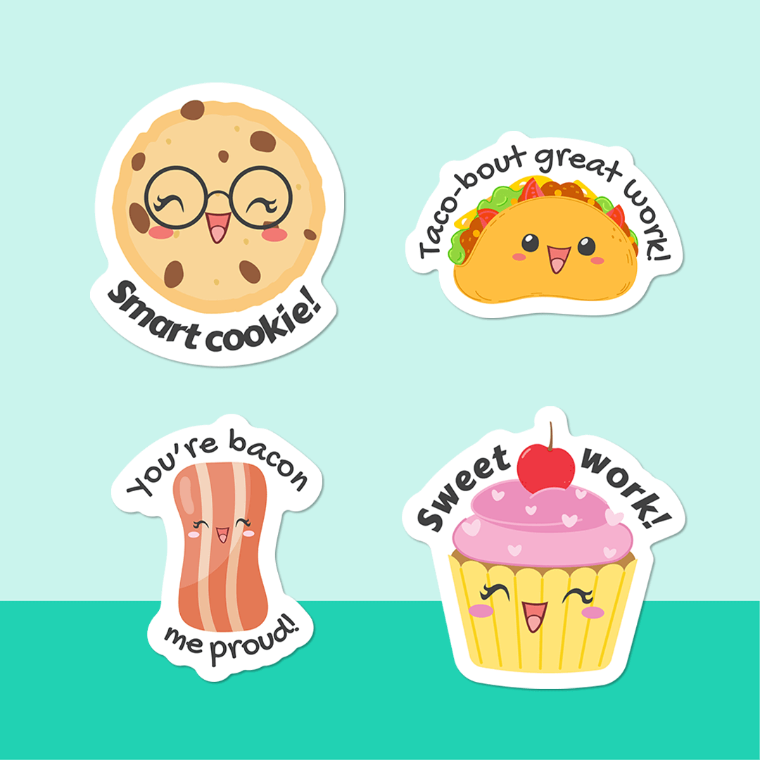 Punny Food Merit Labels | Labels4school – Labels4School