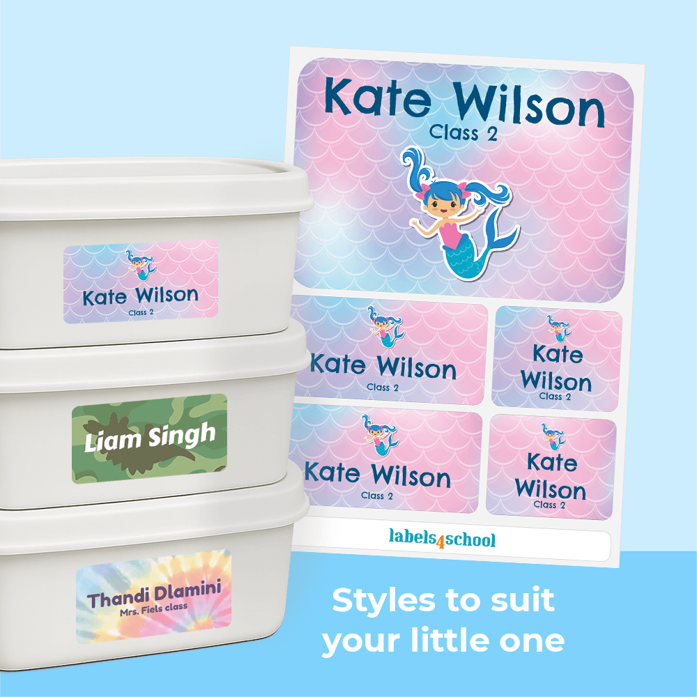 Label Design Blue Ice Personalised Ice Cream Tub Labels - Waterproof & School-Ready ...