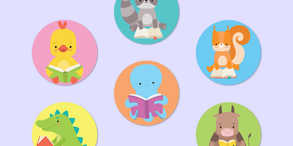Reading Animals Mini Dot Stickers
