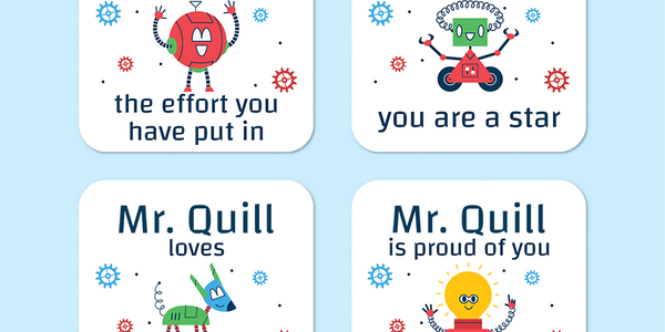 Personalised Robots Merit Stickers
