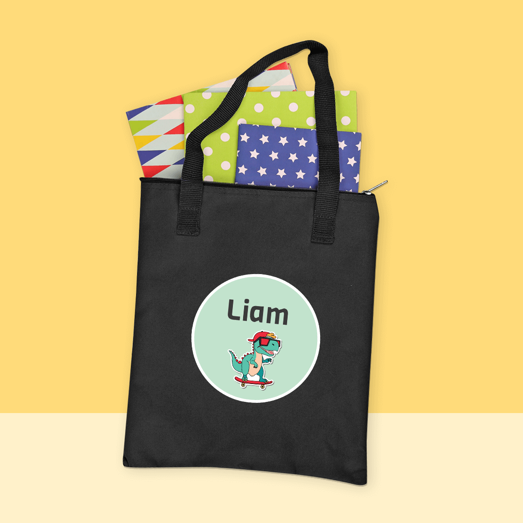 Library Bag | Black Customised Book Bag – Labels4School
