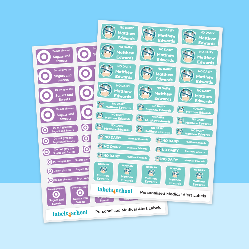 Labels Plus Alert Sticker Medical Alert Stickers for Kids – Personalised Safety Labels ...