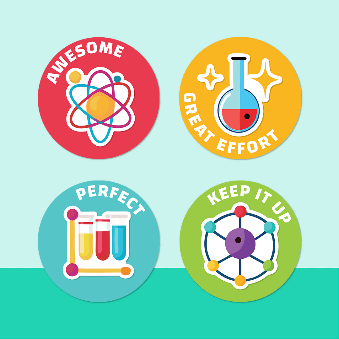Science Subject Label Sticker Science Merit Stickers - 176 Reward Stickers | Labels4school ...