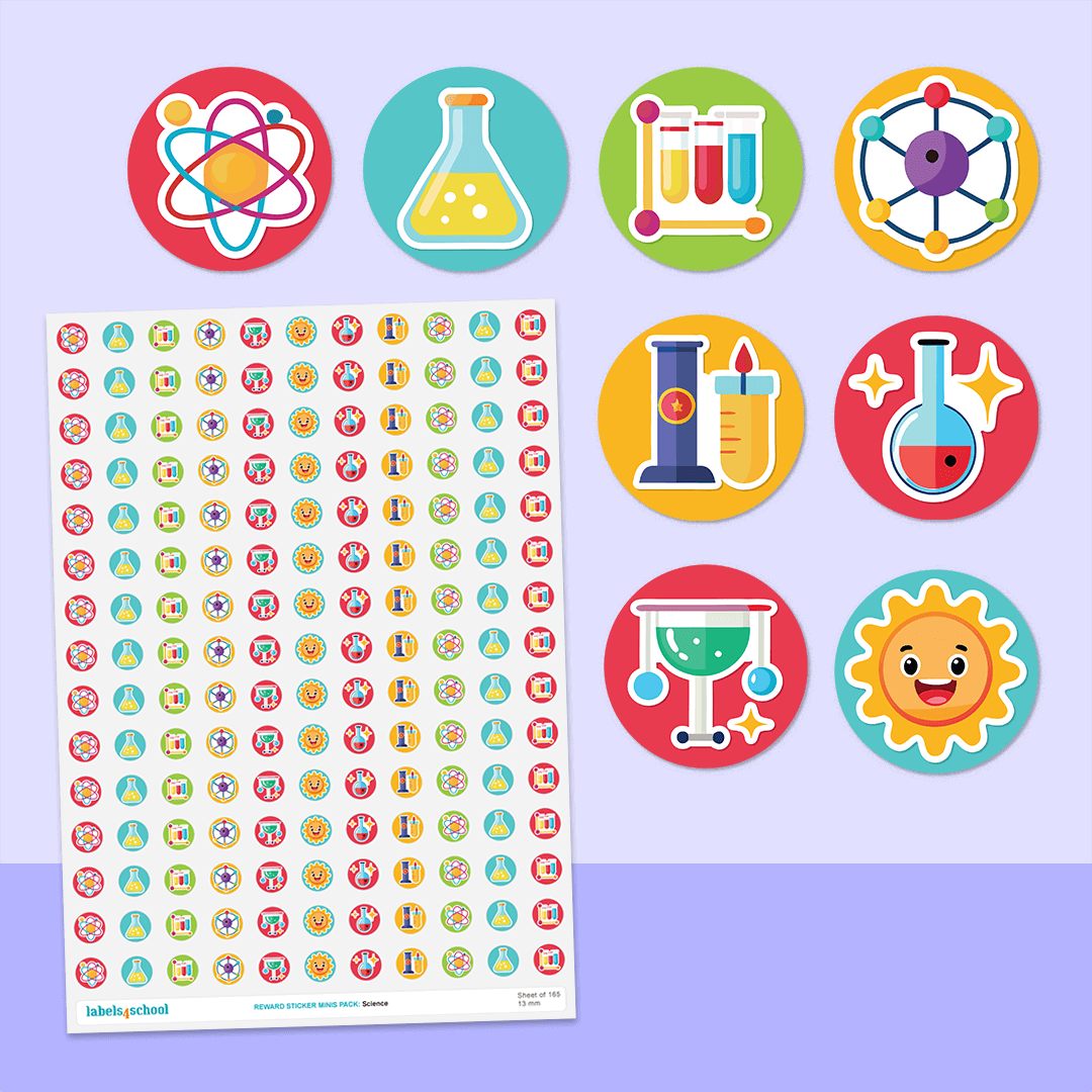 Science Mini Stickers Science Mini Dot Stickers - 165 Reward Stickers | Labels4school ...