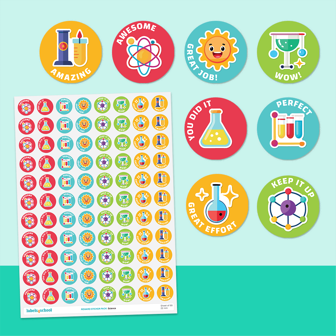 Science Merit Stickers - 176 Reward Stickers | Labels4school ...