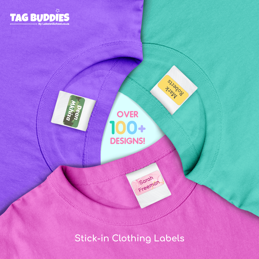 Stick in clothing name labels - Tag Buddies | Labels4School