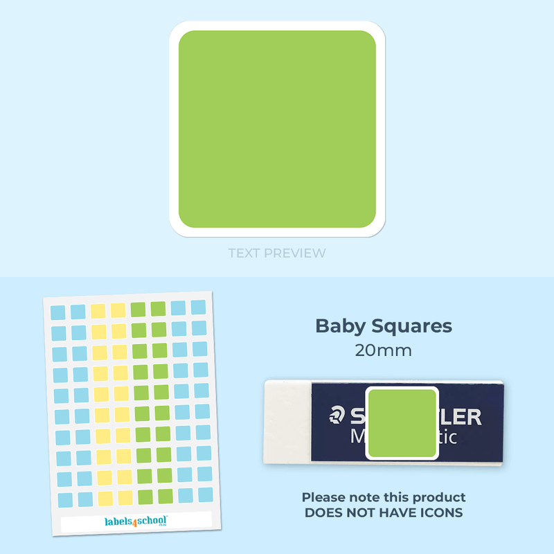 Colour Baby Squares - 80 Personalised Labels | Labels4school ...
