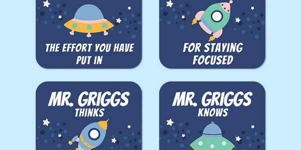 Personalised Space Adventure Merit Stickers