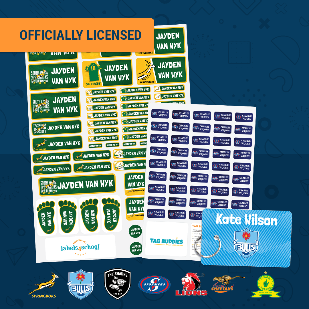School Labels Rugby Licensed Sports Teams - Large label pack 294 labels | Labels4school ...