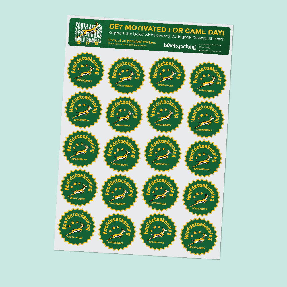 Springbok Printable Labels Springbok Principal's Labels - 40 Large Stickers | Labels4school ...