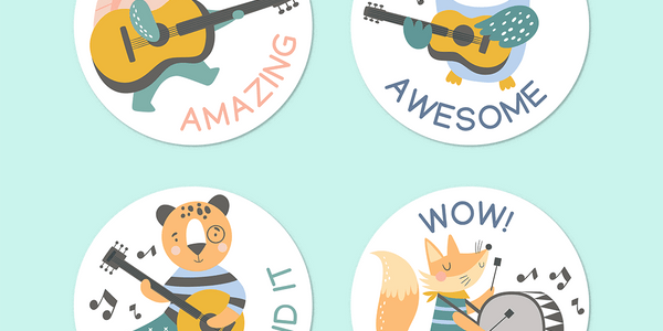 Musical Animals Merit Stickers
