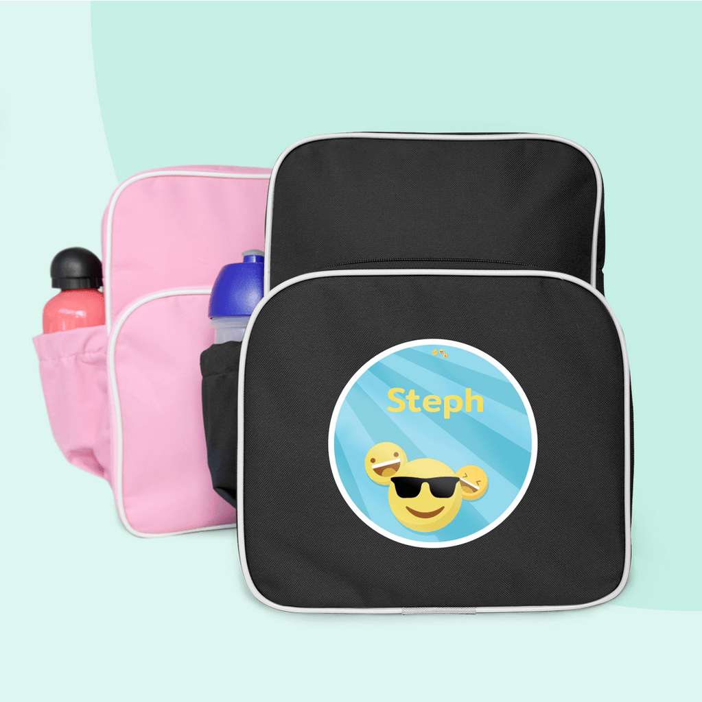 Kiddies Backpack Black Personalised School Bag Labels4school