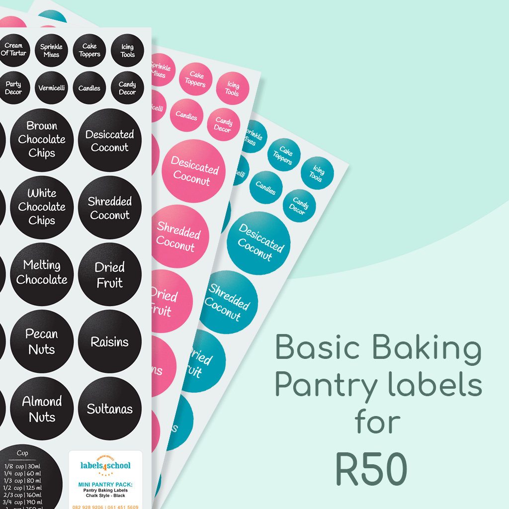 Mini Pantry Pack - Baking Labels | Labels4school – Labels4School