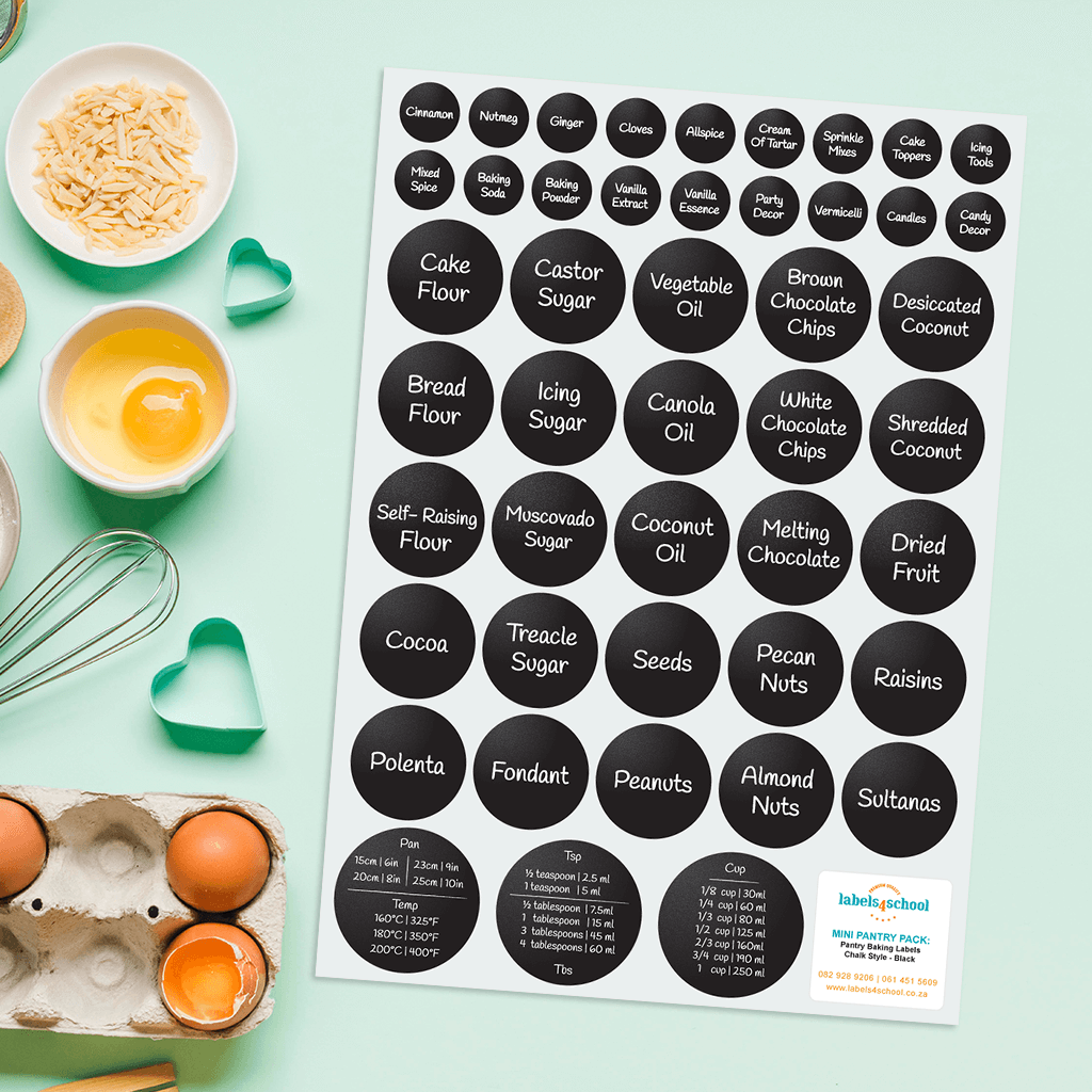 Mini Pantry Pack - Baking Labels | Labels4school – Labels4School