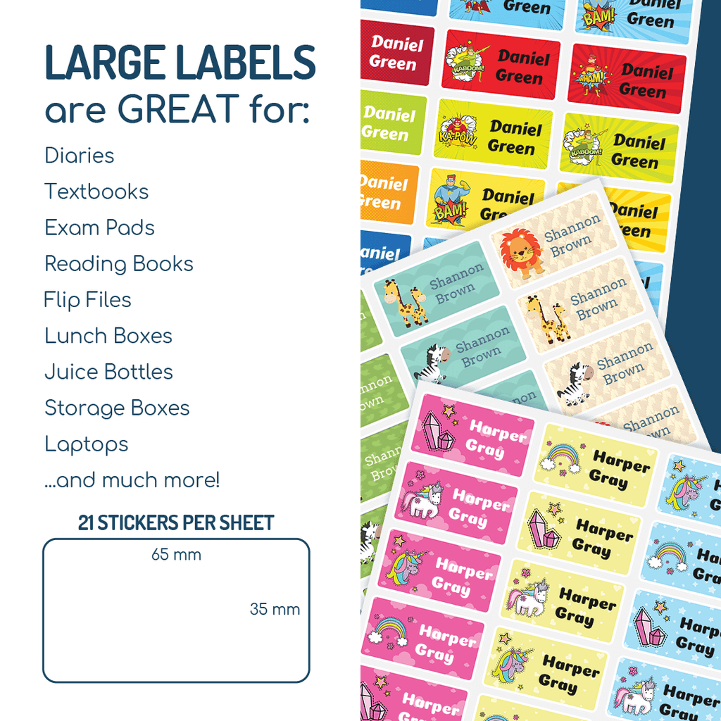 Colour Large Labels - Customise Large Labels – Labels4School