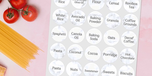 White Marble Pantry Labels