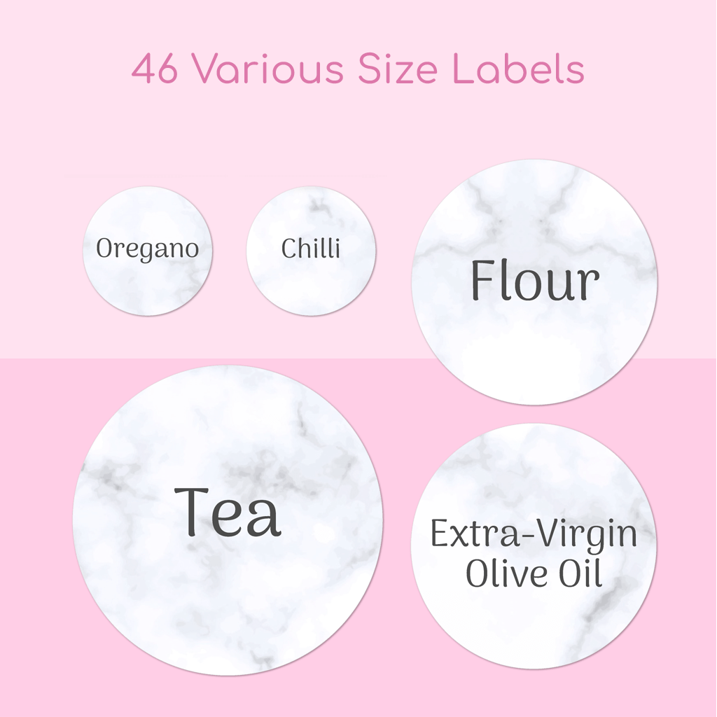 White Marble Pantry Labels