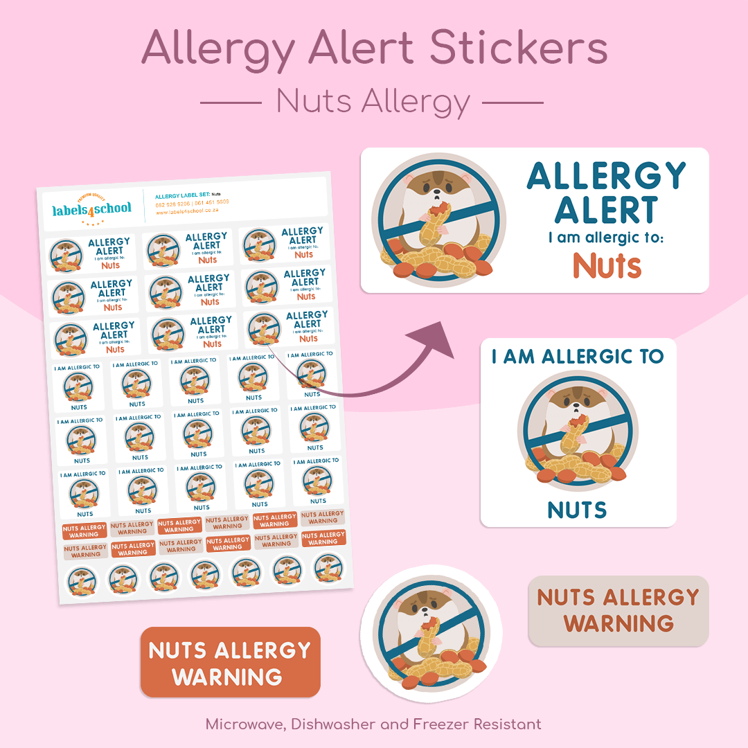 Allergy Note Sticker Allergy Alert Labels | Allergy Stickers | Labels4School