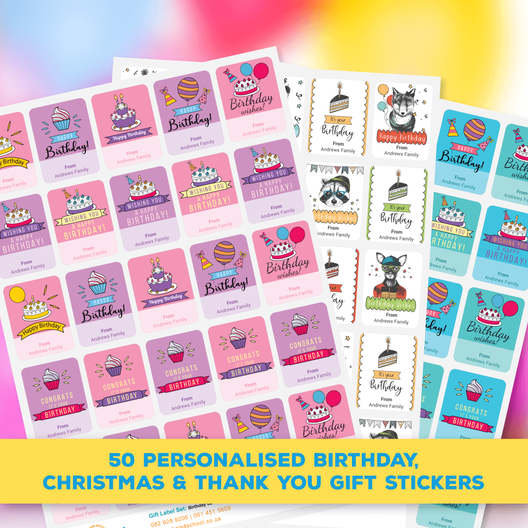 Gift Number Labels Gift Labels - 50 personalised Labels | Labels4school – Labels4School