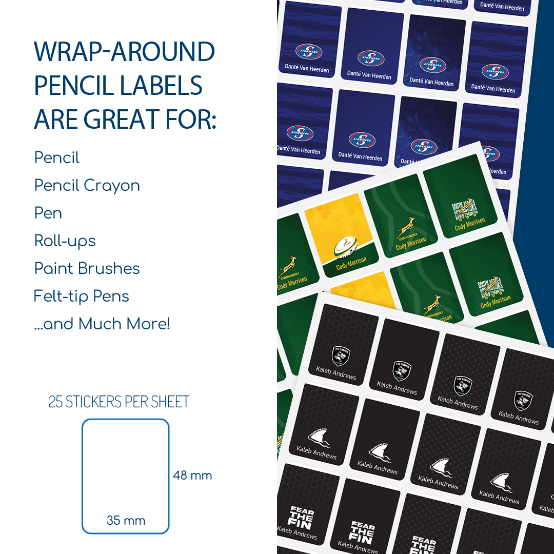 Licensed Sports Teams | Colour Wrap Around Labels – Labels4School