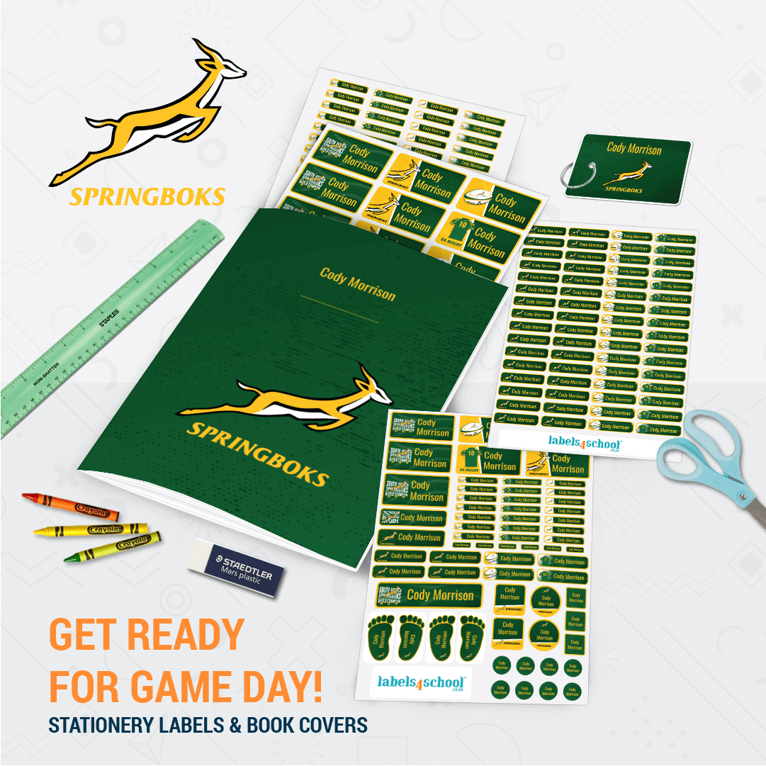 Springbok Labelling Licensed Sports Teams - Basic label pack 153 labels | Labels4school ...